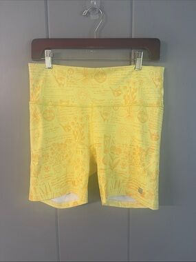 NWT Malo Republic Short Yellow XL Yoga Sunshine Evil Eye Floral Boho  Festival